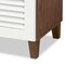 Baxton Studio Coolidge White and Walnut Wood 5-Shelf Shoe Cabinet with Drawer 163-10394 - alternate 5